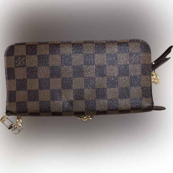 Louis Vuitton Damier Ebene Crossbody Wallet with Gold Chain unbranded 🔥LN - Picture 4 of 11
